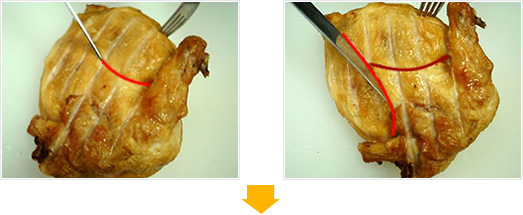 ロースとチキンの切り方